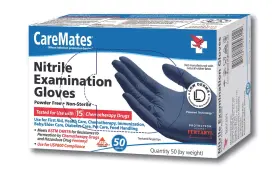 SH05612 CAREMATES Nitrile Examination Gloves Powder Sterile