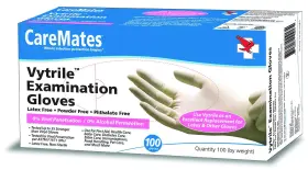 SH10412 CAREMATES Vytrile Examination Gloves Powder Latex
