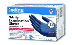ZV-016 CAREMATES Nitrile Exam Gloves Powder Sterile Berryblue
