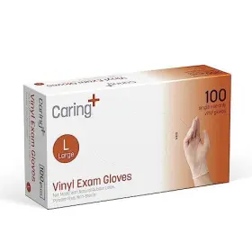 197344012742 CARING Exam Gloves Powder Natural Rubbe