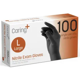 197344110028 CARING Nitrile Exam Gloves Powder