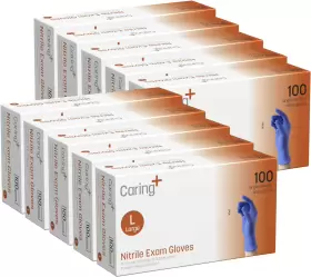 313054368300 CARING Nitrile Exam Gloves Powder Medical Food