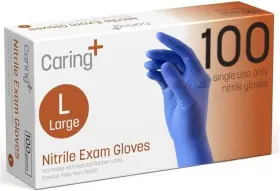 313105987993 CARING Nitrile Exam Gloves Powder Disposable Aid