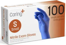 445028383385 CARING Nitrile Exam Gloves Powder Disposable Car