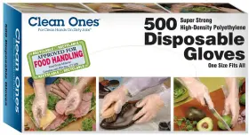 513015 CLEAN ONES Disposable Food Safe Poly Gloves