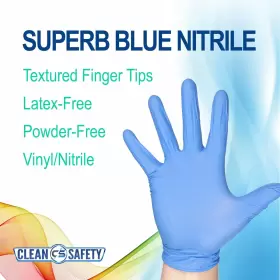 818420020566 CLEANSAFETY Nitrile Powder Examination Gloves #2