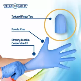 818420020566 CLEANSAFETY Nitrile Powder Examination Gloves #3