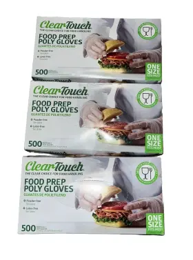 WF309475531 CLEARTOUCH Disposable Food Handling Gloves Poly