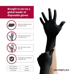 MK296 Midknight Disposable Nitrile Gloves Texture #3