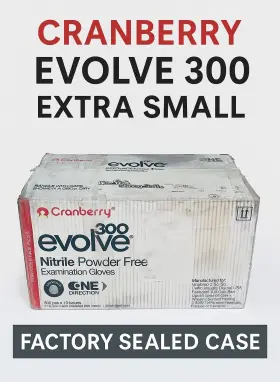 3305 CRANBERRY Evolve Nitrile Gloves Powder Xsmall