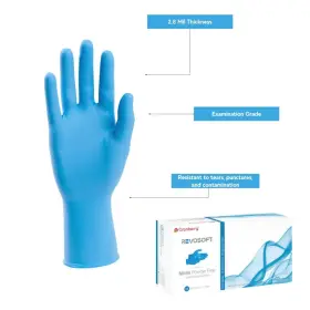 3277 CRANBERRY GLOBAL Nitrile Exam Powder Gloves Med Box Pack #2