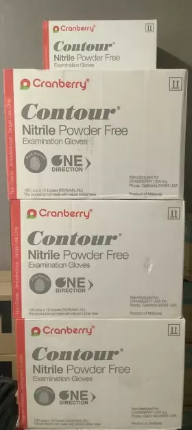 3117 CRANBERRY USA Contour Nitrile Examination Gloves Powder #2