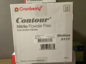 3117 CRANBERRY USA Contour Nitrile Examination Gloves Powder #3