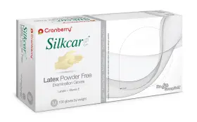 CR7817CASE CRANBERRY USA Silkcare Latex Exam Gloves Lanolin