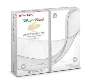 660825397664 CRANBERRY USA Silkcare Fitted Latex Exam Gloves
