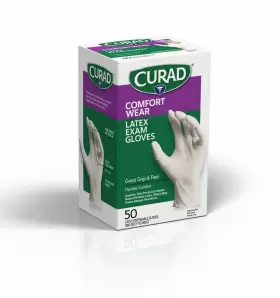 CUR4025R CURAD Wear Latex Exam Gloves Powder Box #2
