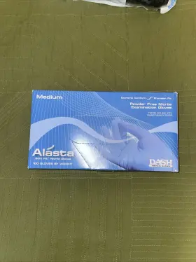 ALS100S DASH MEDICAL Alasta Nitrile Examination Gloves Powder