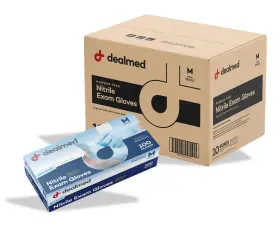 787110 DEALMED Sky Nitrile Exam Gloves Powder Latex