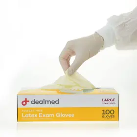 859140003293 DEALMED Medical Exam Gloves Cream Latex Dispos