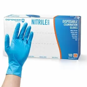 069165845772 DEFENDER SAFETY Nitrile Powder Disposable Gloves