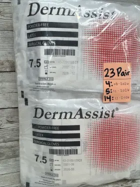 133750 DERMASSIST Latex Surgical Gloves Sterile #3