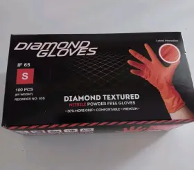 752830275218 DIAMOND GLOVES Nitrile Disposable Texture Box