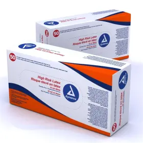 2318 DYNAREX High Risk Latex Exam Gloves Powder Sterile