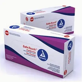 2337 DYNAREX Safe Touch Disposable Latex Exam Gloves Powder
