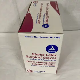 2360 DYNAREX Sterile Latex Surgical Gloves Box #2