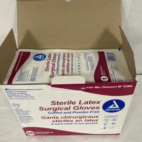 2360 DYNAREX Sterile Latex Surgical Gloves Box #3