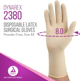 313054523570 DYNAREX Sterile Latex Surgical Gloves Powder Pro #2