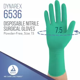 6536-BX DYNAREX Sterile Nitrile Surgical Gloves Powder #2