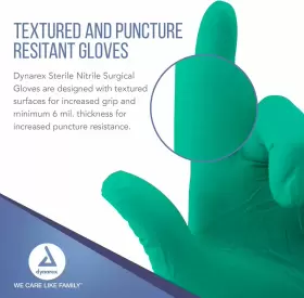 6536-BX DYNAREX Sterile Nitrile Surgical Gloves Powder #3