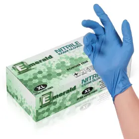 5803 EMERALD Nitrile Medical Exam Gloves Latex Powder