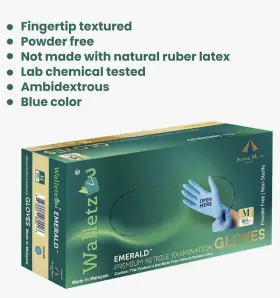 85-5802 EMERALD Nitrile Gloves Latex #3