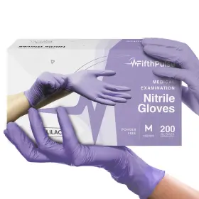 810084935415 FIFTHPULSE Lilac Nitrile Disposable Gloves Mil