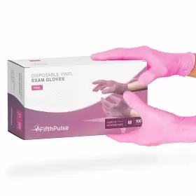 850026094800 FIFTHPULSE Pink Disposable Gloves Pack Latex