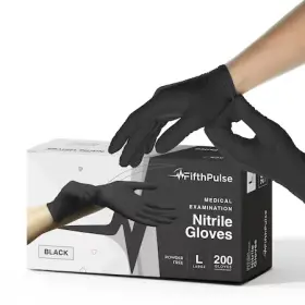 FP-N-200-L-BLK FIFTHPULSE Disposable Gloves Mil Palm Nitrile