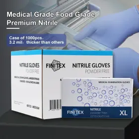 810028650374 FINITEX Disposable Nitrile Exam Gloves Latex Gl #2