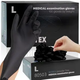 Finitex-black-l FINITEX Nitrile Disposable Gloves Powder Exam