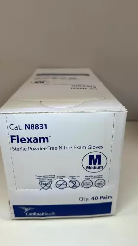 N8821 FLEXAM Nitrile Exam Glove Sterile Powder #3