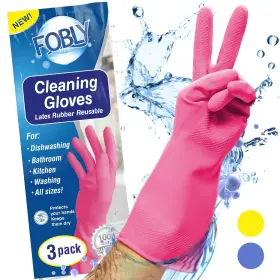 595751005143 FOBLY Rubber Cleaning Gloves Washing Dishes