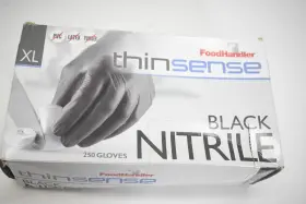 103-TS18-BLK FOODHANDLER Thinsense Nitrile Powder Gloves Pack #2