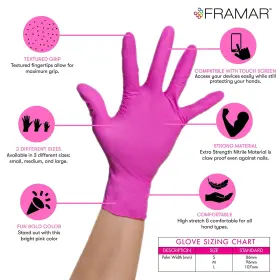 680343900160 FRAMAR Pink Gloves Disposable Latex Nitrile Glo #2