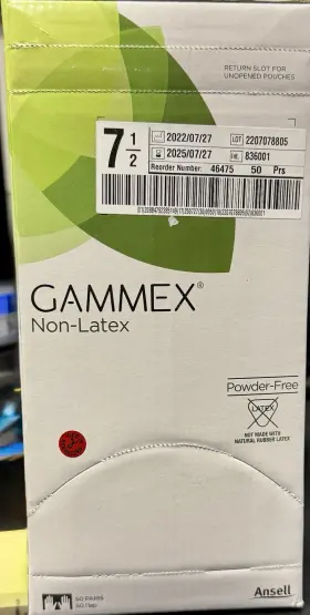 836001 GAMMEX NON-LATEX Polyisoprene Surgical Glove Box
