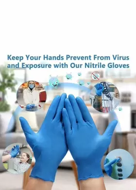 NGPF7000 GENERAL Nitrile Disposable Gloves Powder Latex Exam #2