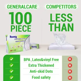 100PCS GENERALCARE Disposable Gloves Food Handling Service #3