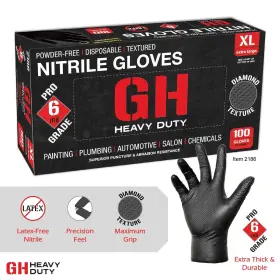 2179 GH HEAVY DUTY Diamond Nitrile Gloves Mil Disposable #2