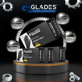 GL-BK-BX200 GLADES Nitrile Gloves Mil