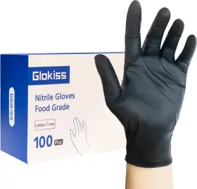 705353618444 GLOKISS Disposable Nitrile Gloves Latex Rubber